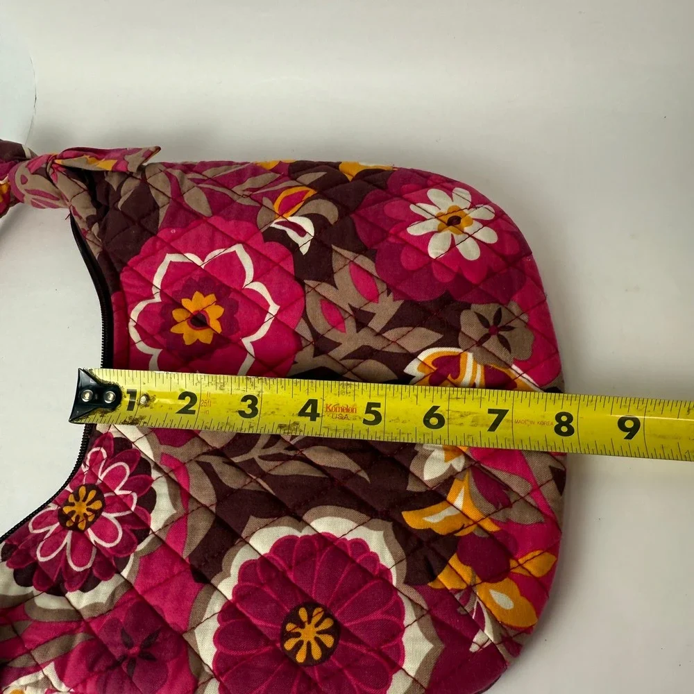 Vera Bradley Olivia Carnaby Shoulder Bag Quilted Floral Pink Brown Retired Hobo